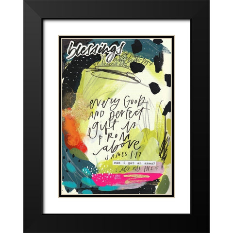 Blessings Black Modern Wood Framed Art Print with Double Matting by Wieners, Valerie