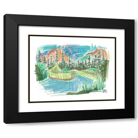 Mountain Landscape Black Modern Wood Framed Art Print with Double Matting by Wieners, Valerie
