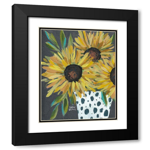 Sunflower Black Modern Wood Framed Art Print with Double Matting by Wieners, Valerie
