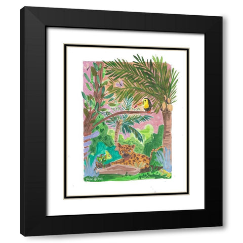 Tropical Animals I Black Modern Wood Framed Art Print with Double Matting by Wieners, Valerie