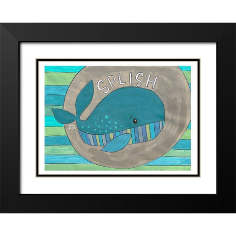 Splish Black Modern Wood Framed Art Print with Double Matting by Wieners, Valerie