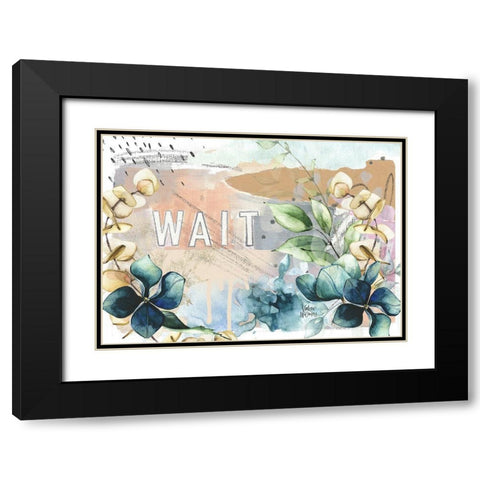 Wait Black Modern Wood Framed Art Print with Double Matting by Wieners, Valerie