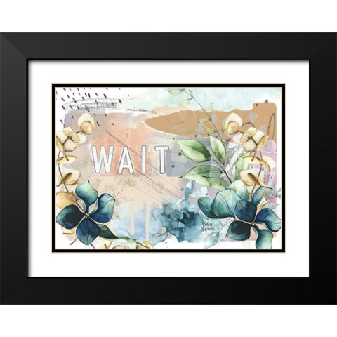 Wait Black Modern Wood Framed Art Print with Double Matting by Wieners, Valerie
