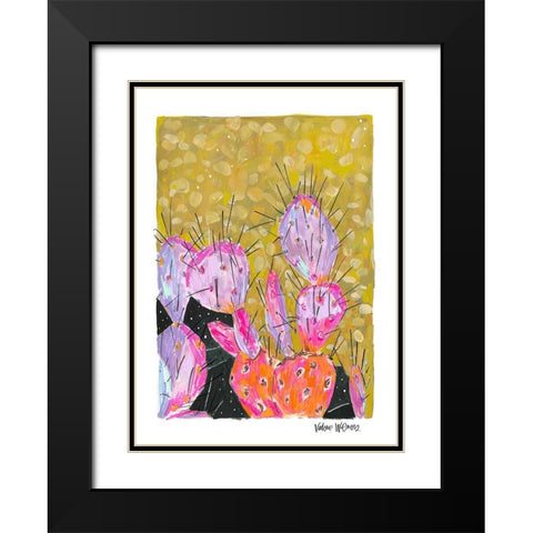 Mustard Cactus Black Modern Wood Framed Art Print with Double Matting by Wieners, Valerie