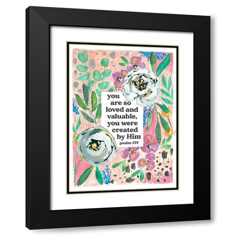 Psalm 139 Black Modern Wood Framed Art Print with Double Matting by Wieners, Valerie