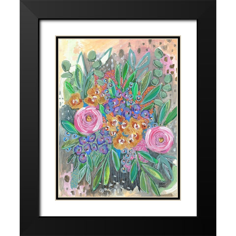 Bright Bouquet Black Modern Wood Framed Art Print with Double Matting by Wieners, Valerie