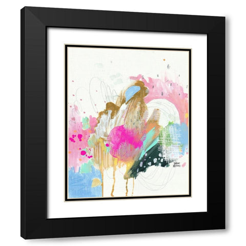 Confetti II Black Modern Wood Framed Art Print with Double Matting by Wieners, Valerie