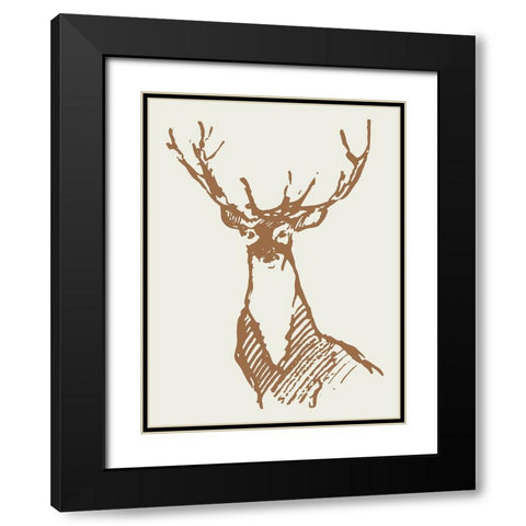 Natural Deer Black Modern Wood Framed Art Print with Double Matting by Wieners, Valerie