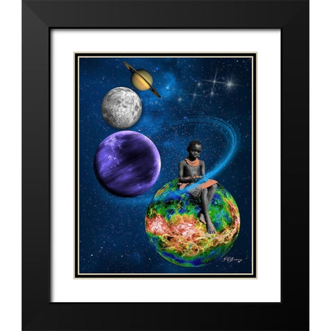 Earth Bound Black Modern Wood Framed Art Print with Double Matting by Burney, Yvonne Coleman
