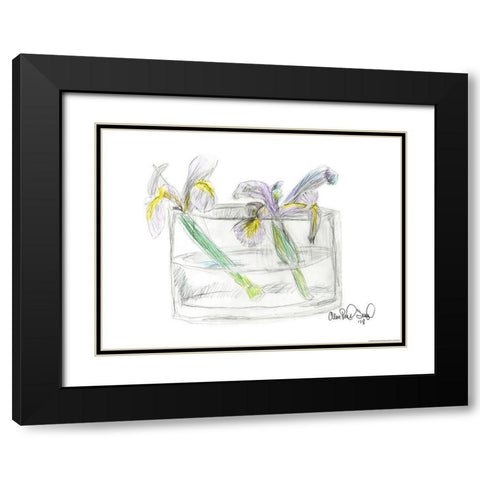 Flower II Black Modern Wood Framed Art Print with Double Matting by Yellow Cafe