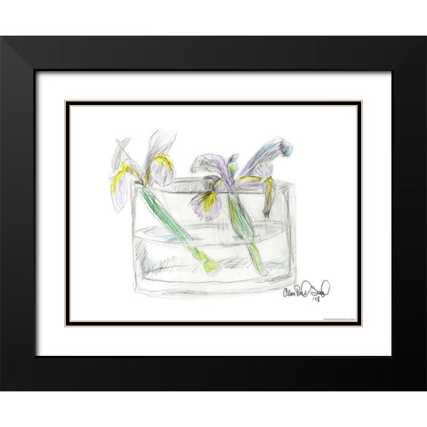 Flower II Black Modern Wood Framed Art Print with Double Matting by Yellow Cafe