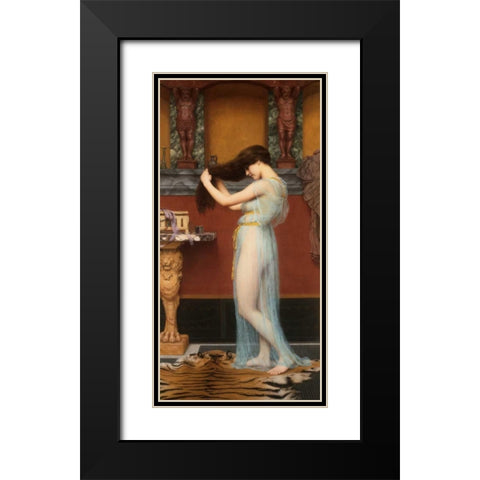 The Toilet Black Modern Wood Framed Art Print with Double Matting by Godward, John William