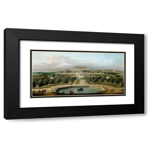 Gardenview of the Kaisers Summer Palace Black Modern Wood Framed Art Print with Double Matting by Bellotto, Bernardo