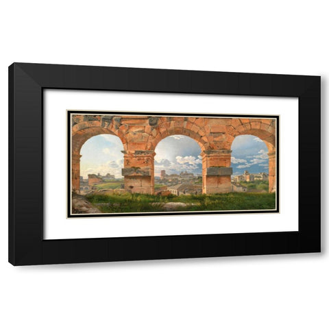 A View through The Arches of the Colosseum Rome Black Modern Wood Framed Art Print with Double Matting by Eckersberg, Christoffer Wilhelm