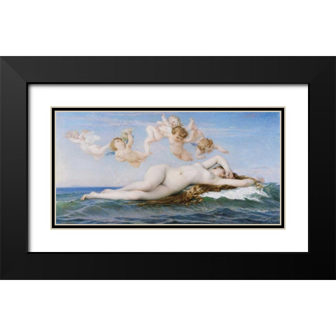 The Birth of Venus Black Modern Wood Framed Art Print with Double Matting by Cabanel, Alexandre