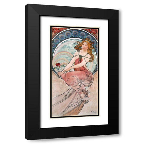 La-peinture Black Modern Wood Framed Art Print with Double Matting by Mucha, Alphonse