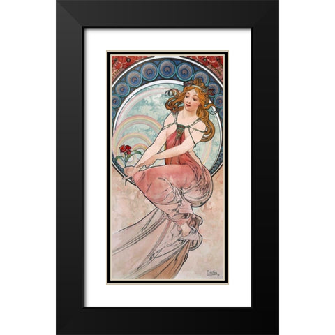 La-peinture Black Modern Wood Framed Art Print with Double Matting by Mucha, Alphonse
