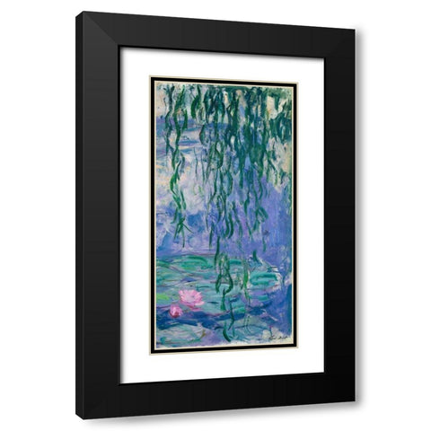 Waterlilies III Black Modern Wood Framed Art Print with Double Matting by Monet, Claude