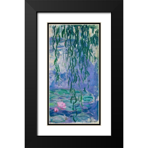 Waterlilies III Black Modern Wood Framed Art Print with Double Matting by Monet, Claude