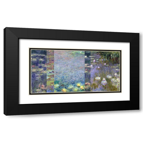 Waterlilies III Black Modern Wood Framed Art Print with Double Matting by Monet, Claude