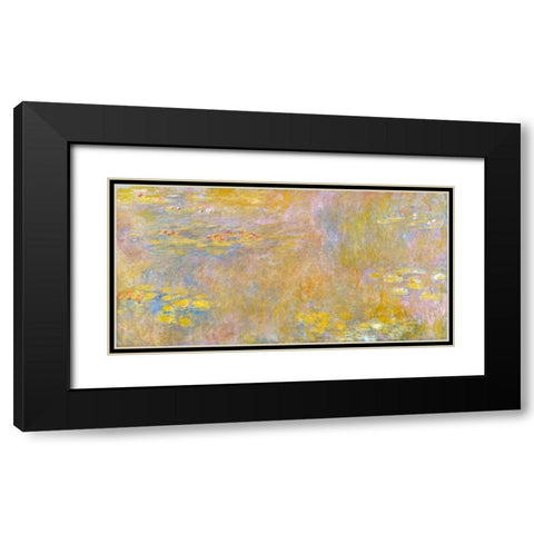 Waterlilies-Yellow Nirvana Black Modern Wood Framed Art Print with Double Matting by Monet, Claude