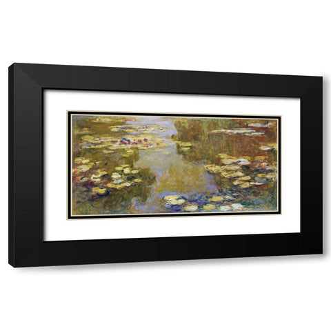 The Lily Pond Black Modern Wood Framed Art Print with Double Matting by Monet, Claude