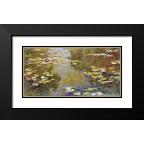 The Lily Pond Black Modern Wood Framed Art Print with Double Matting by Monet, Claude