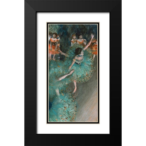 Danseuses Black Modern Wood Framed Art Print with Double Matting by Degas, Edgar