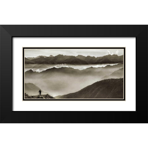Across my world Black Modern Wood Framed Art Print with Double Matting by Ferrua, Fulvio