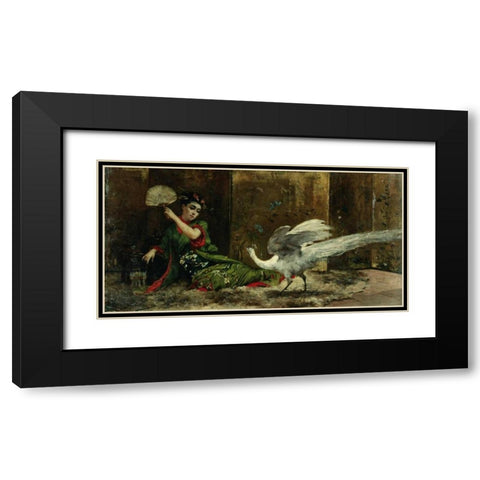 A Japanese Woman Black Modern Wood Framed Art Print with Double Matting by Clairin, Georges