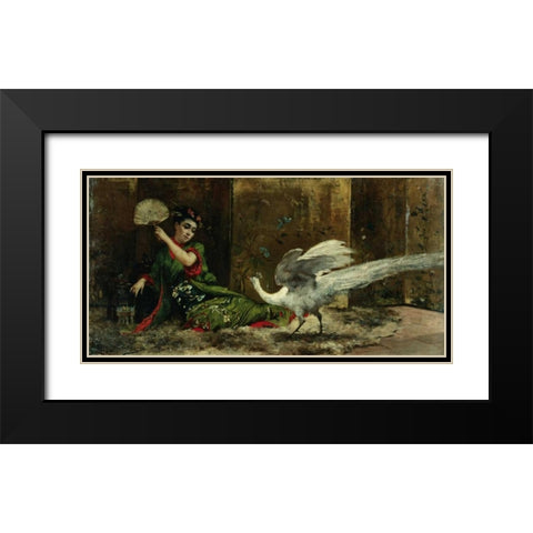 A Japanese Woman Black Modern Wood Framed Art Print with Double Matting by Clairin, Georges