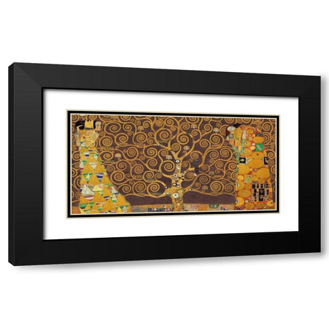 Tree of Life-Brown Black Modern Wood Framed Art Print with Double Matting by Klimt, Gustav