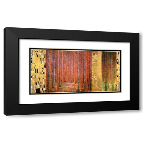 Forest II Black Modern Wood Framed Art Print with Double Matting by Klimt, Gustav