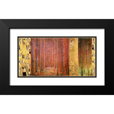 Forest II Black Modern Wood Framed Art Print with Double Matting by Klimt, Gustav