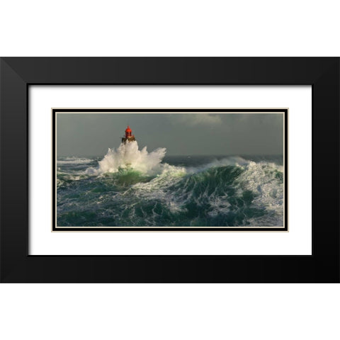 La Jument dans la Tempete Black Modern Wood Framed Art Print with Double Matting by Guichard, Jean