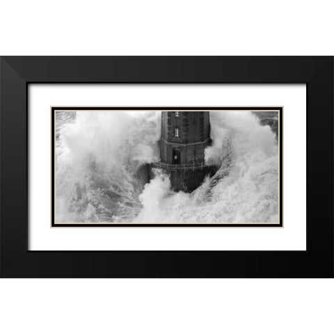 La Jument Black Modern Wood Framed Art Print with Double Matting by Guichard, Jean
