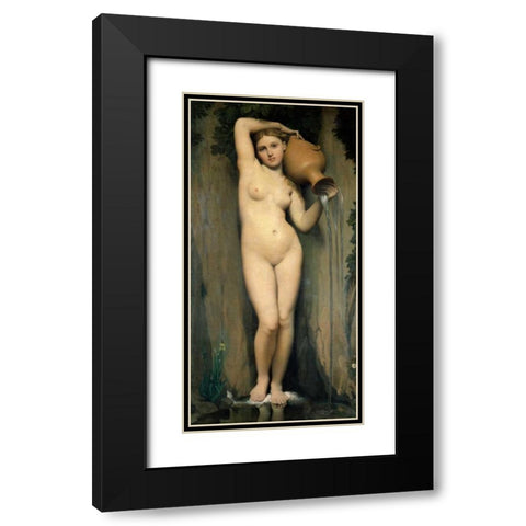 La source Black Modern Wood Framed Art Print with Double Matting by Ingres, Jean-Auguste-Dominique