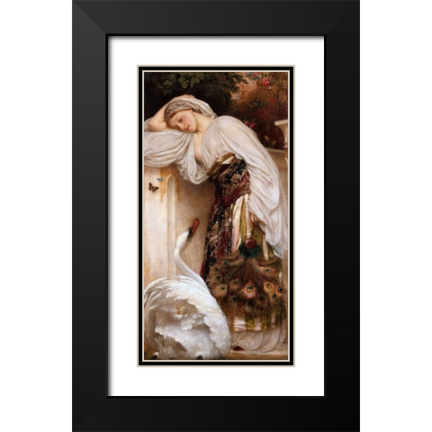 Odalisque Black Modern Wood Framed Art Print with Double Matting by Leighton, Frederic