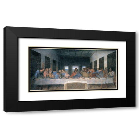 L ultima cena Black Modern Wood Framed Art Print with Double Matting by da Vinci, Leonardo