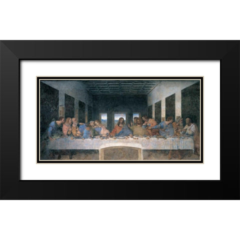 L ultima cena Black Modern Wood Framed Art Print with Double Matting by da Vinci, Leonardo