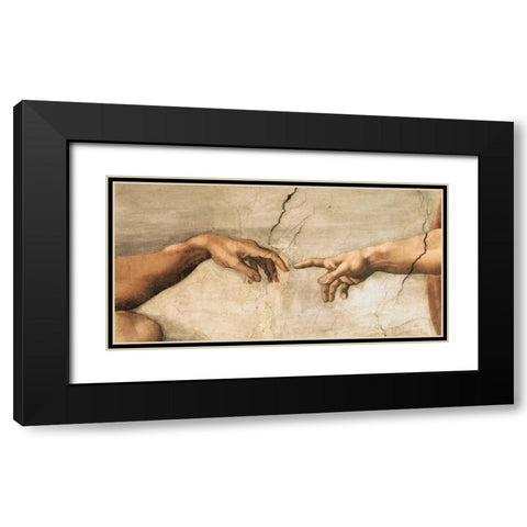 La creazione di Adamo Black Modern Wood Framed Art Print with Double Matting by Buonarroti, Michelangelo