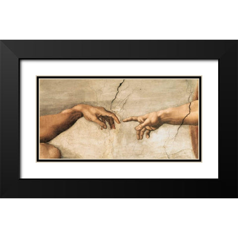 La creazione di Adamo Black Modern Wood Framed Art Print with Double Matting by Buonarroti, Michelangelo