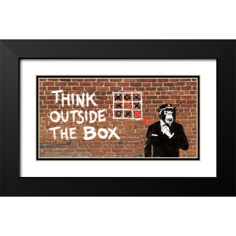 Think outside of the box Black Modern Wood Framed Art Print with Double Matting by Masterfunk Collective