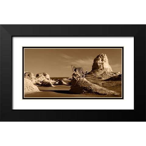 Wild Beauty Black Modern Wood Framed Art Print with Double Matting by Moreau, Marc