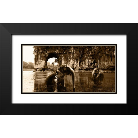 Spirits of Serenity Black Modern Wood Framed Art Print with Double Matting by Moreau, Marc