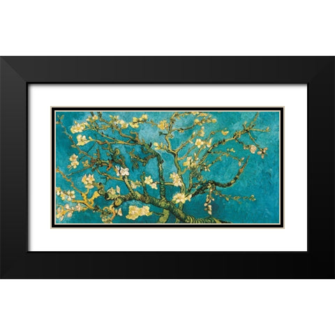 Mandorlo in fiore Black Modern Wood Framed Art Print with Double Matting by Van Gogh, Vincent