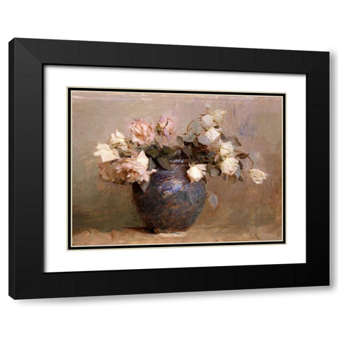 Roses Black Modern Wood Framed Art Print with Double Matting by Thayer, Abbott Handerson
