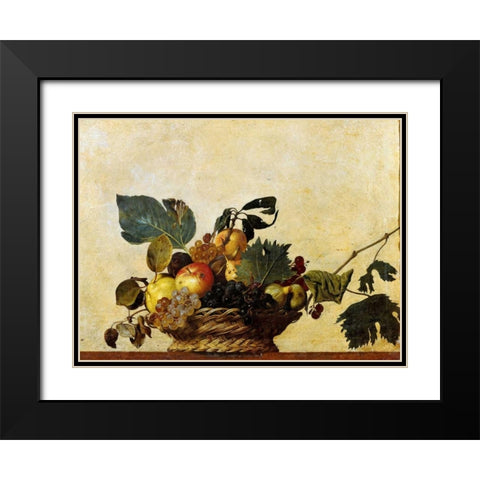 Canestra di frutta Black Modern Wood Framed Art Print with Double Matting by Caravaggio