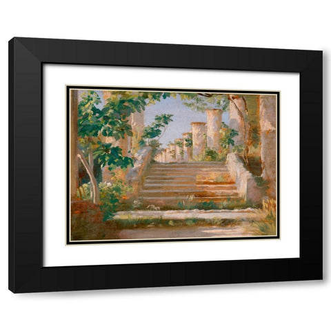 Loggia in Ravello Black Modern Wood Framed Art Print with Double Matting by Kroyer, Peder Severin