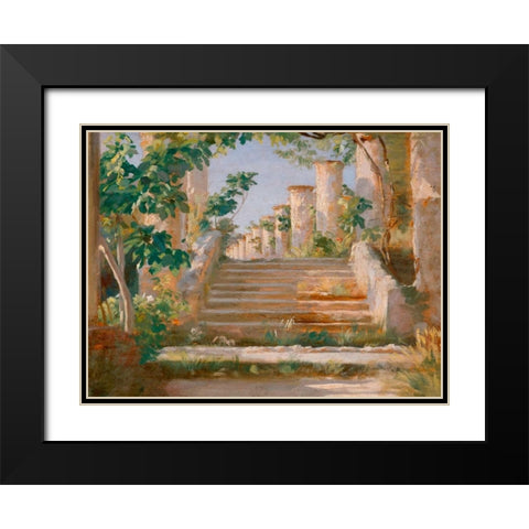Loggia in Ravello Black Modern Wood Framed Art Print with Double Matting by Kroyer, Peder Severin